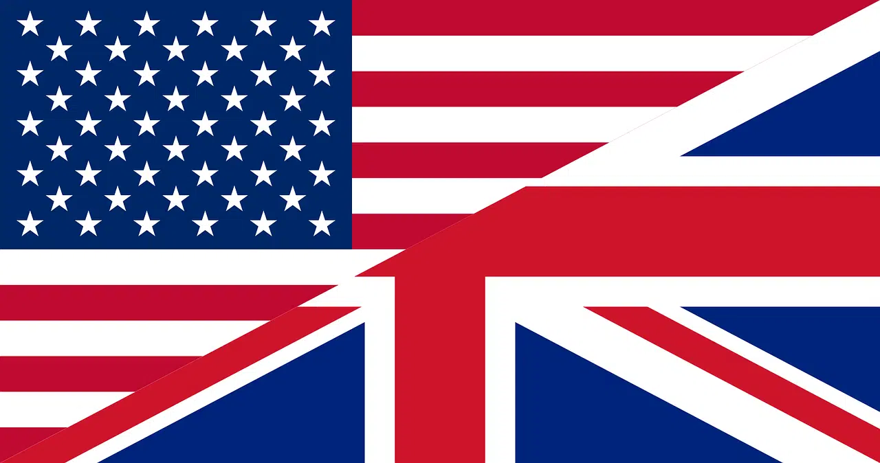 Drapeau des USA et de la Grande Bretagne
