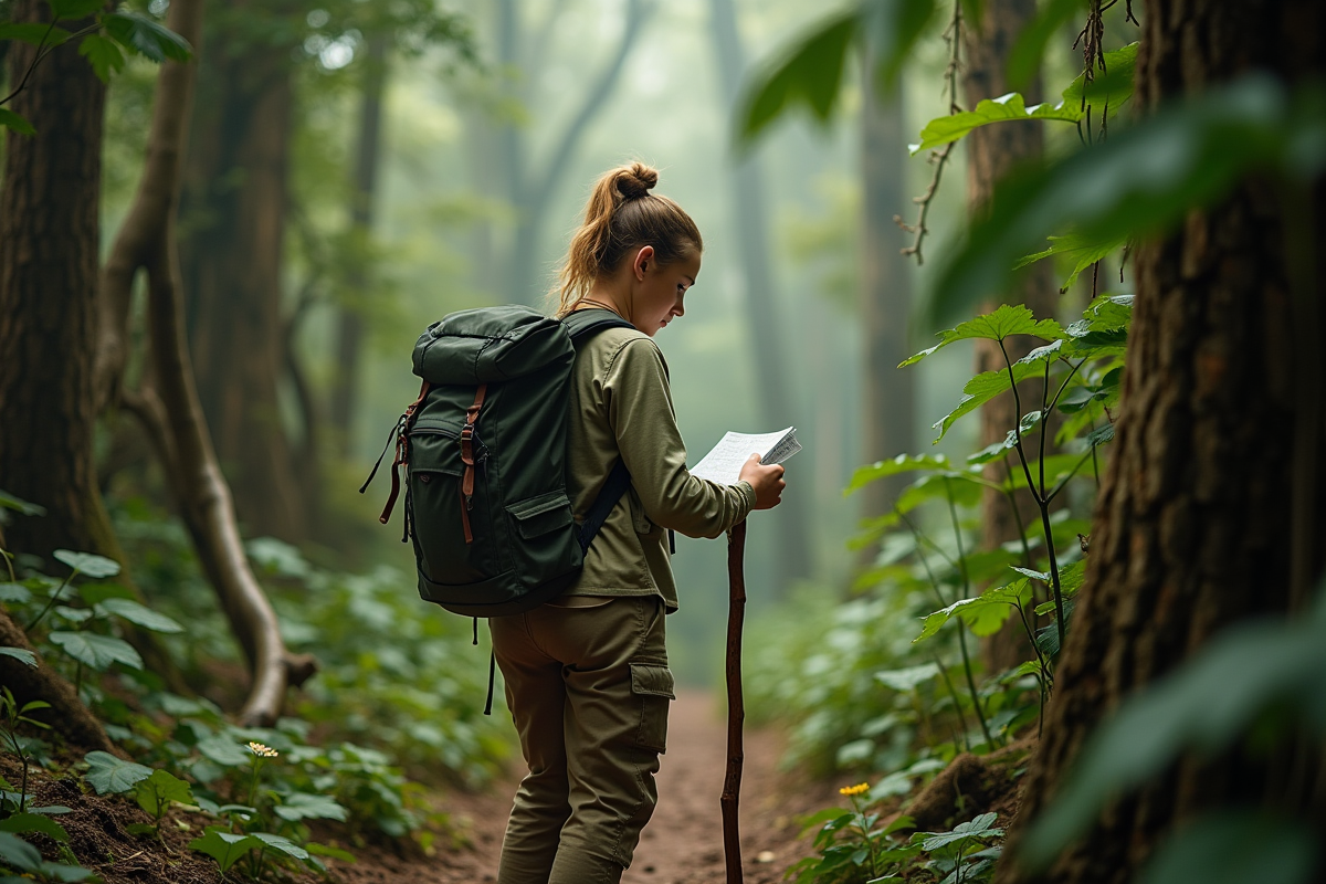 Jeune femme en pleine nature dans la jungle amazonienne