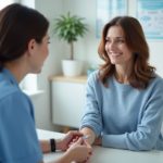 Femme d'âge moyen recevant une vaccination dans une clinique