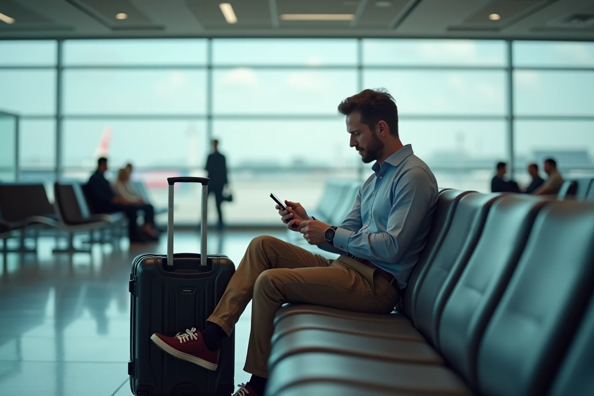 Homme en attente à l