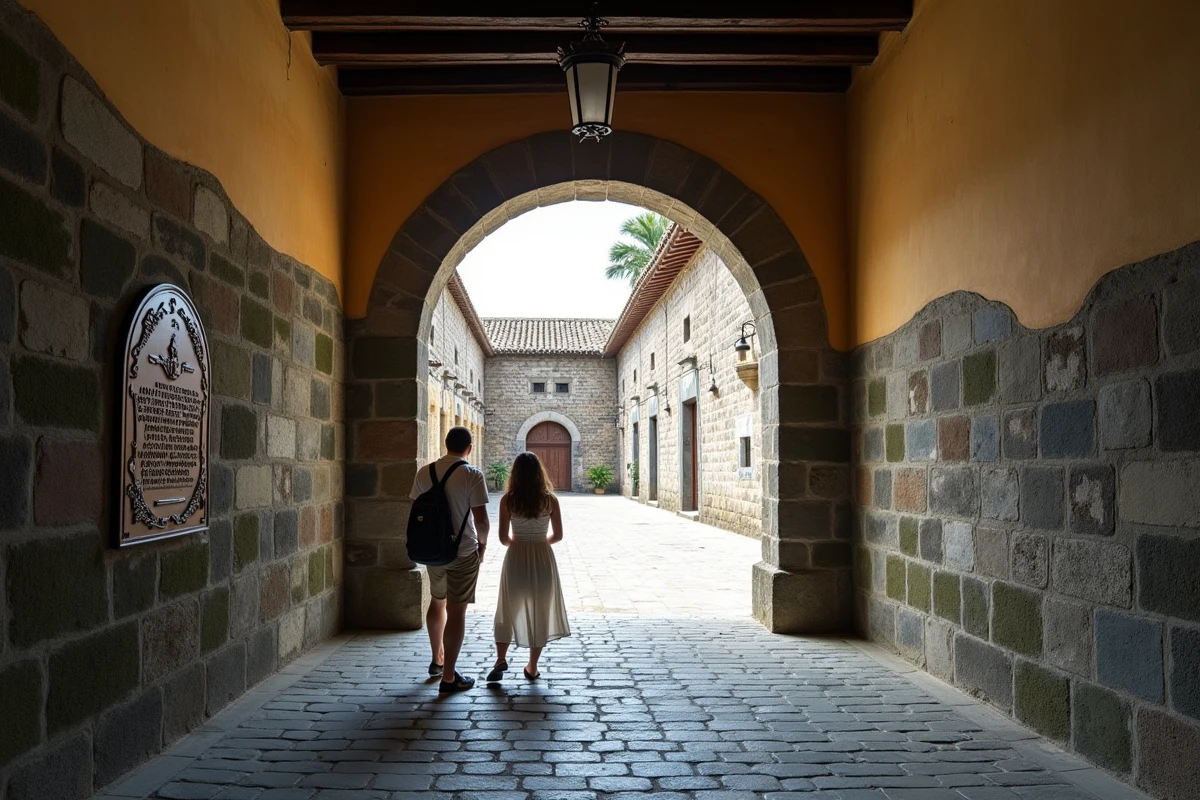 Touristes visitant les remparts historiques en pierre d'Intramuros, la ville fortifiée de Manille, avec des murs coloniaux espagnols couverts de mousse