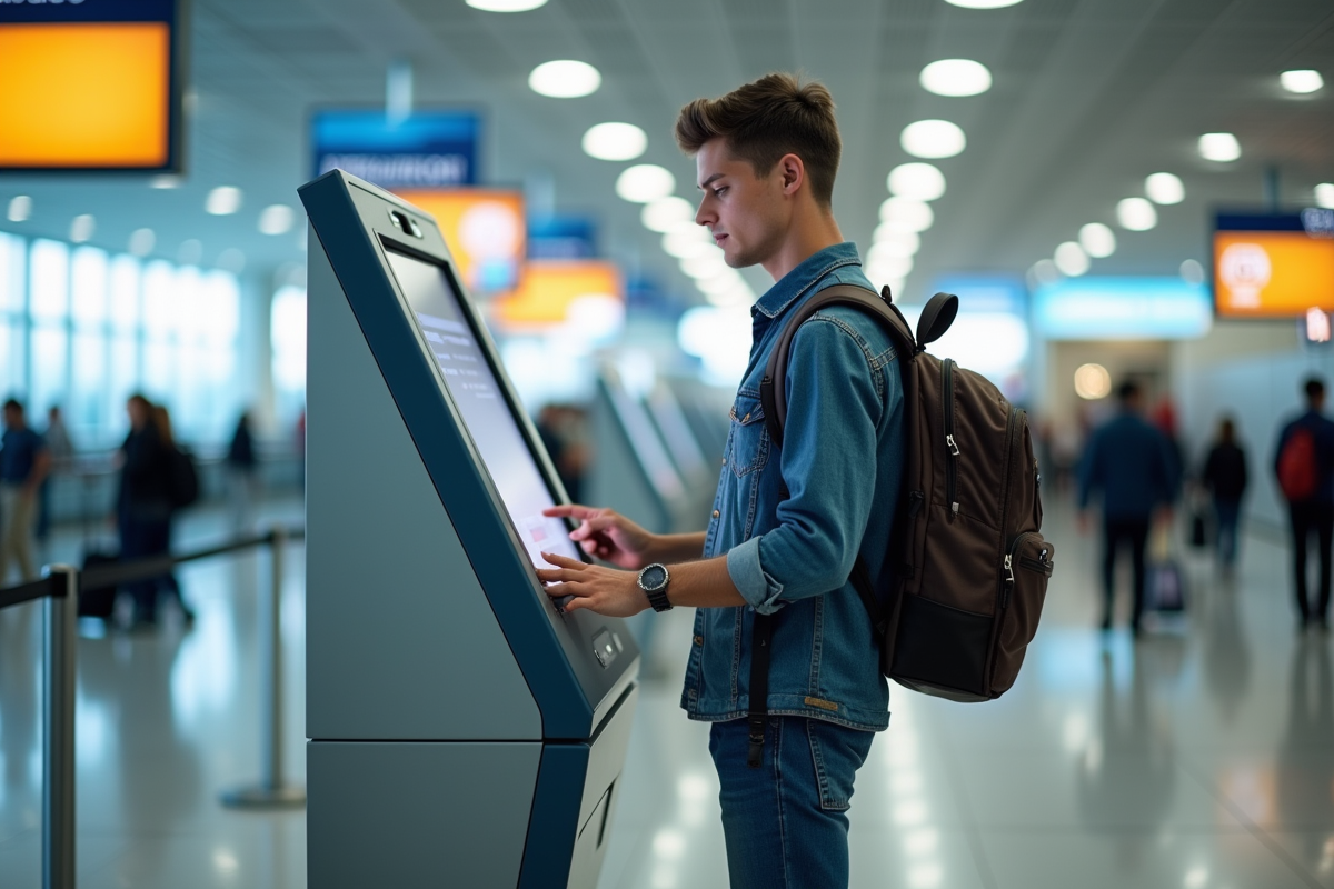 Jeune homme avec sac à dos à l