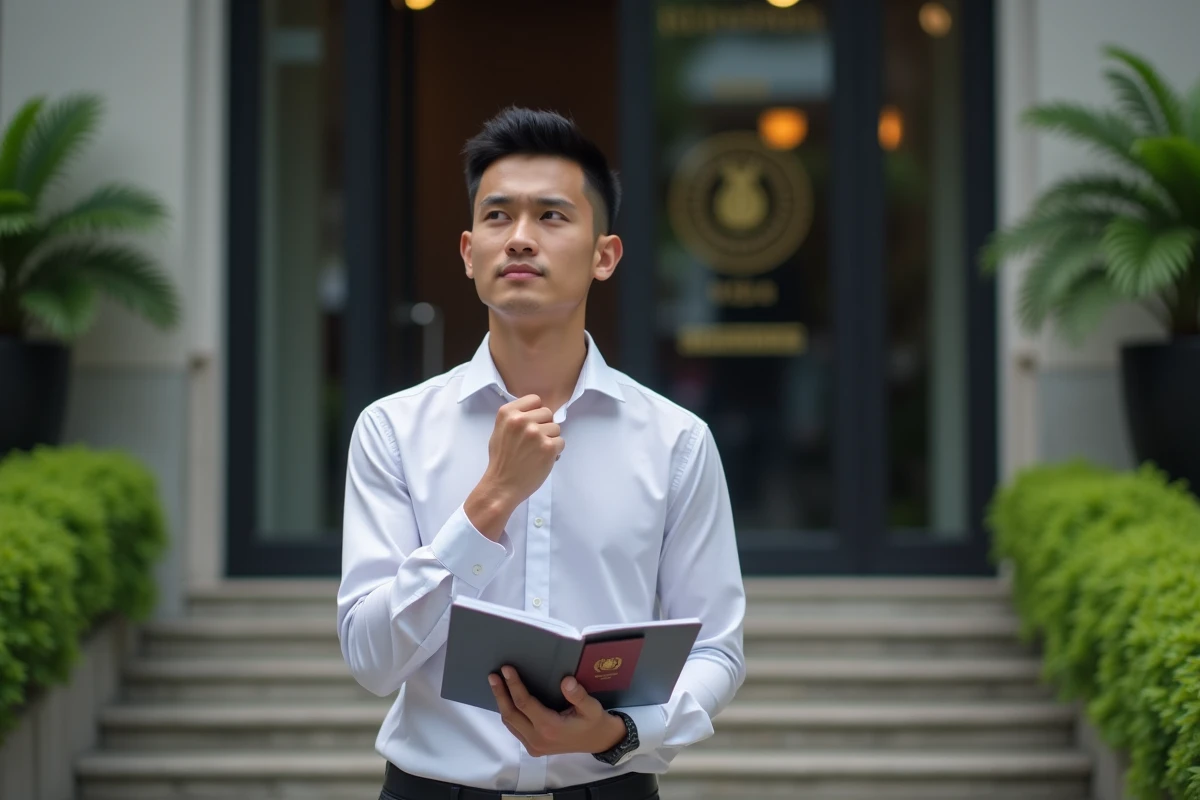 Jeune homme devant l