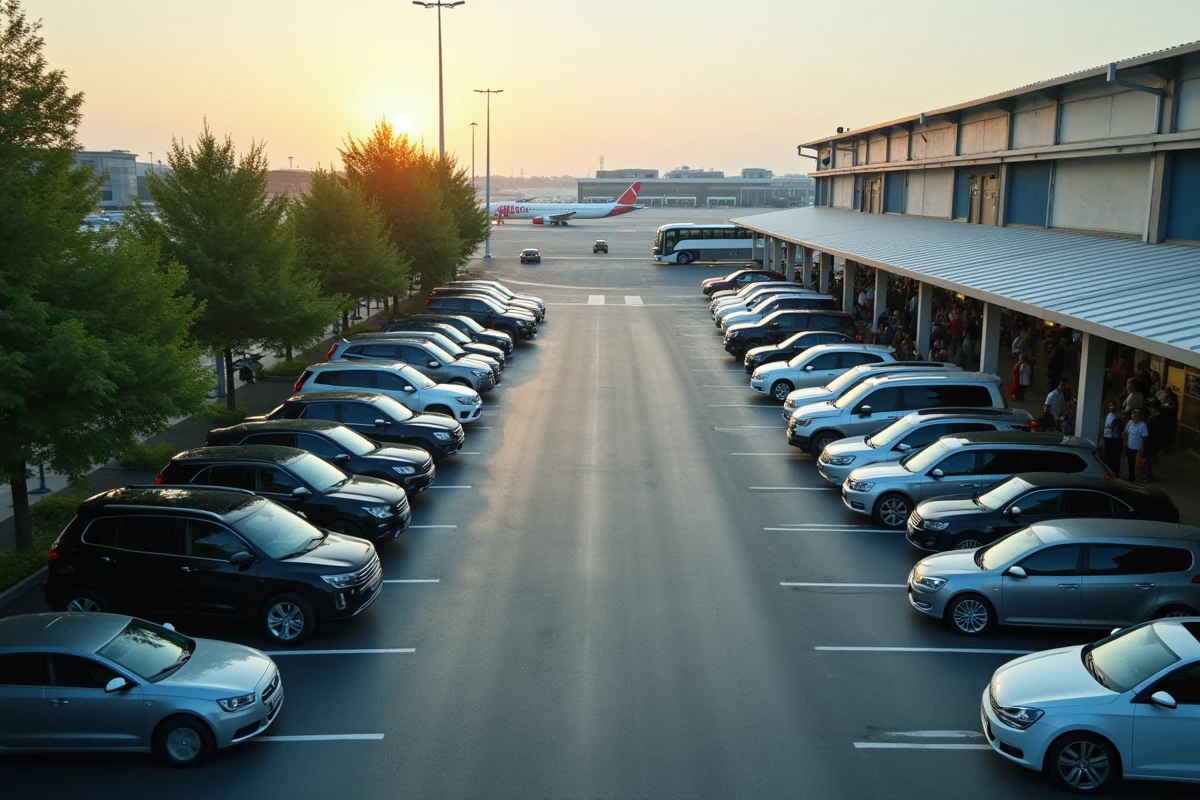 Parking longue durée P5 de l'aéroport Toulouse-Blagnac avec navette au petit matin