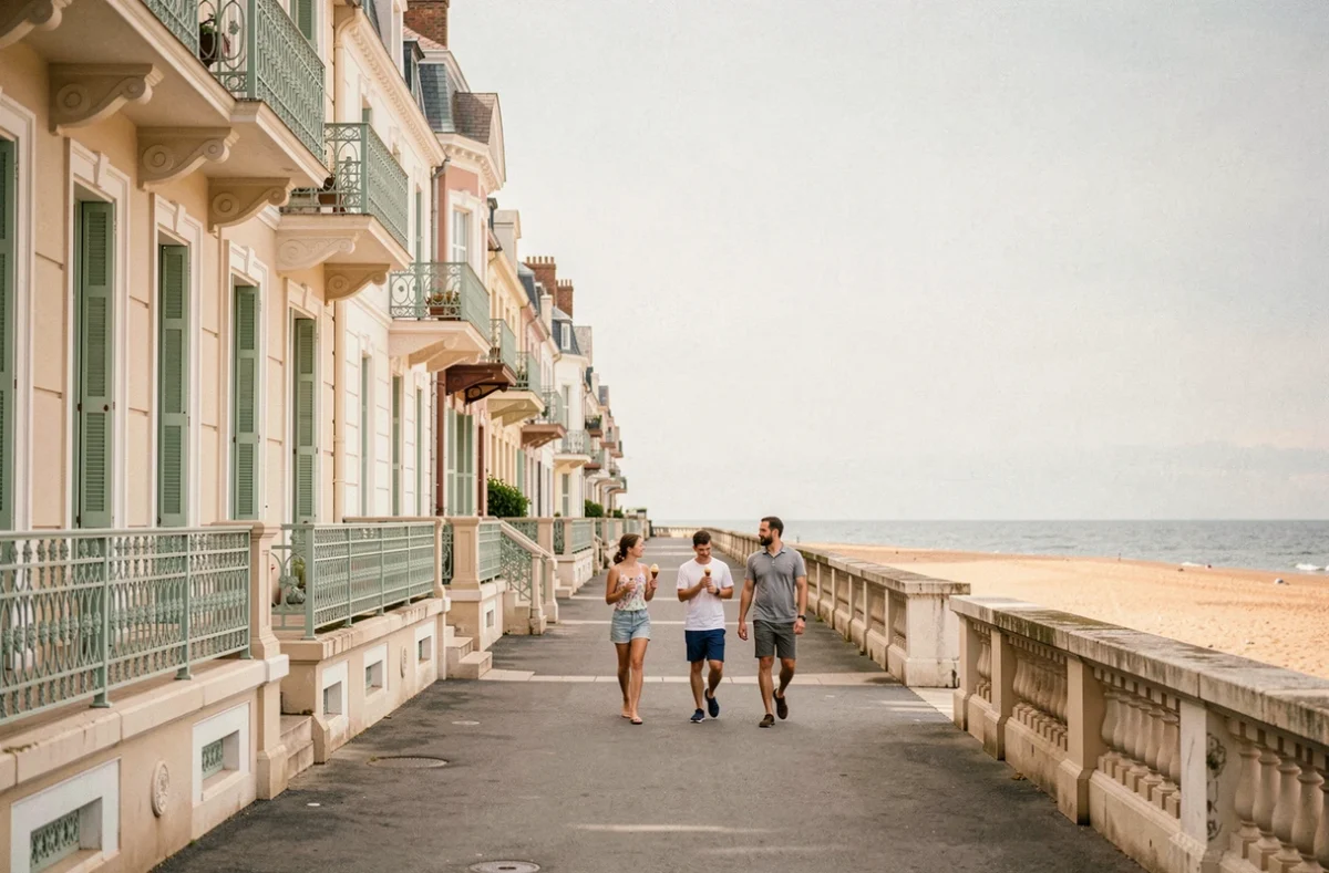 La promenade Belle Époque de Wimereux avec ses villas ornementées et son front de mer, station balnéaire de la Côte d'Opale